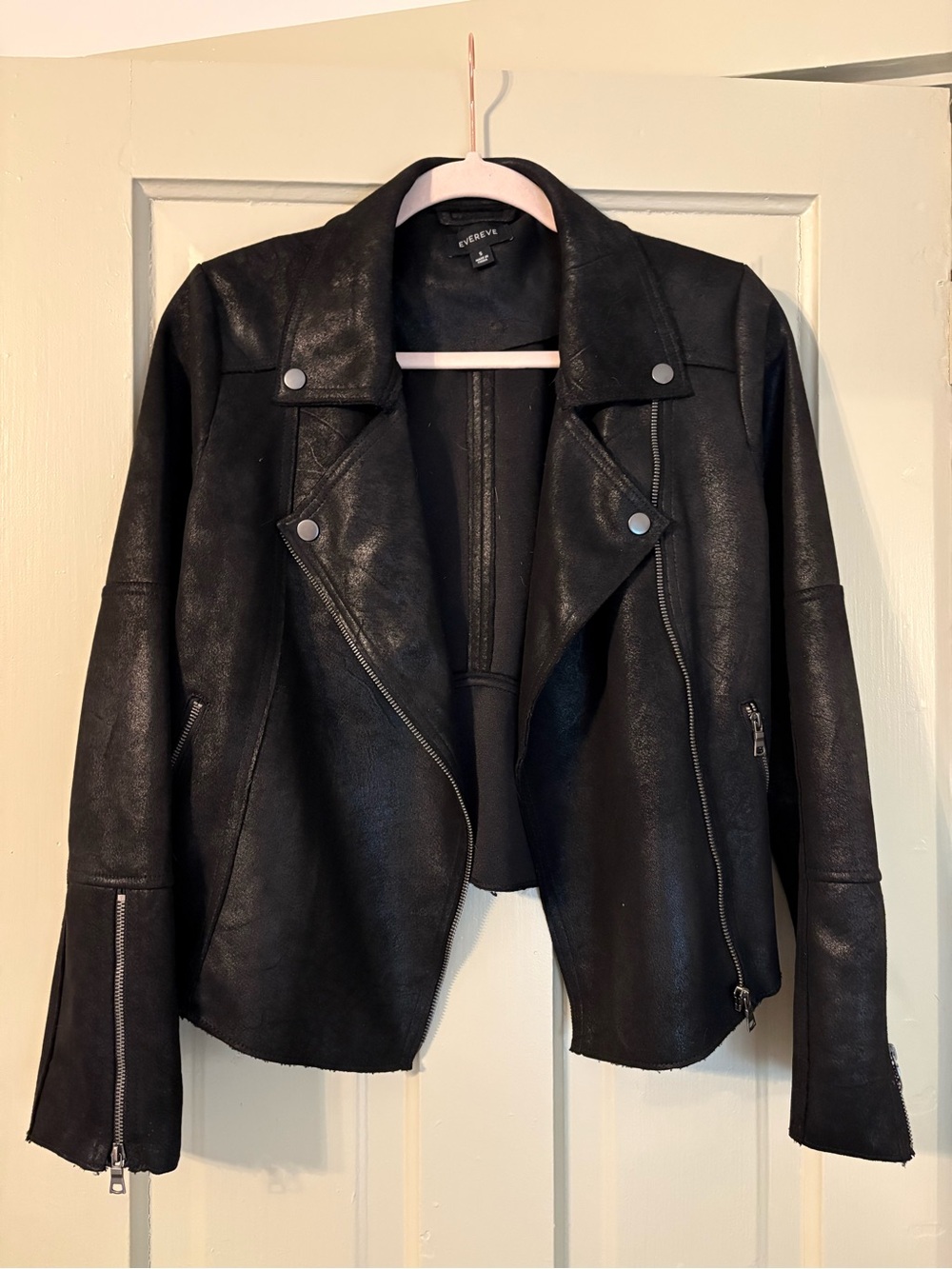 Evereve Faux Leather Moto Jacket - Black